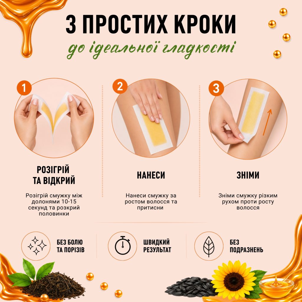 Віск для епіляції тіла Зелений чай 16 шт.